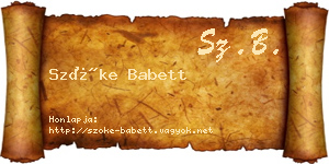 Szőke Babett névjegykártya