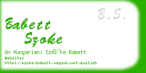 babett szoke business card